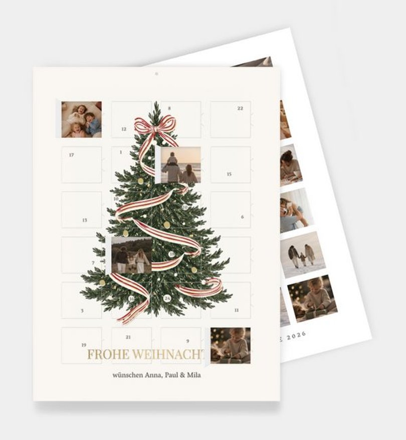 Foto-Adventskalender Weihnachten Schleifenbaum