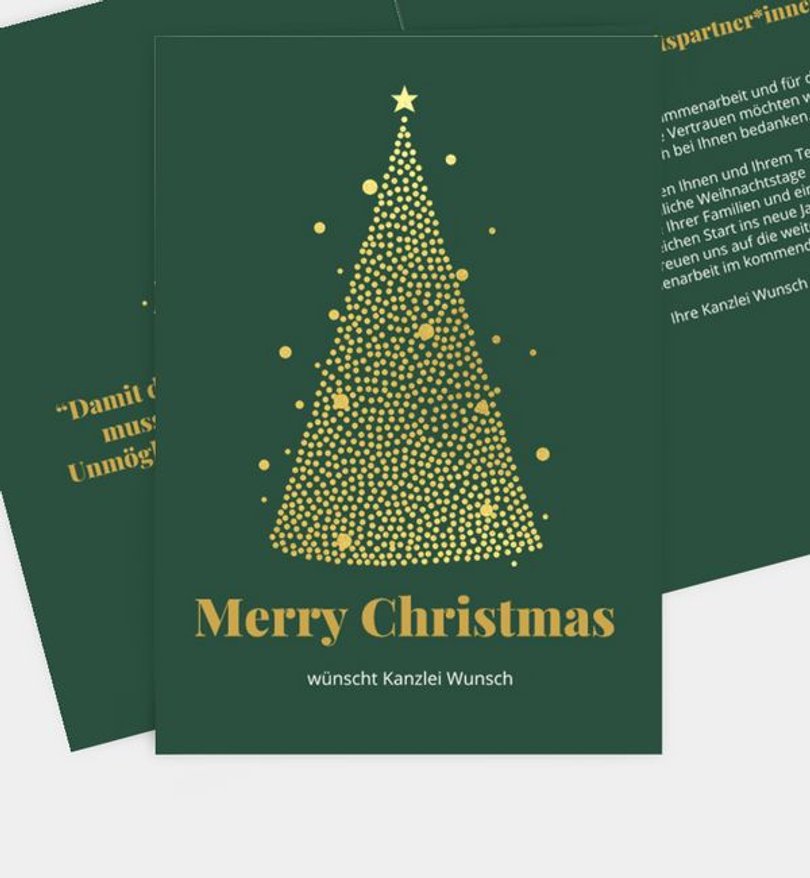 Weihnachtskarte Weihnachten geschäftlich Punktebaum · UNICEF