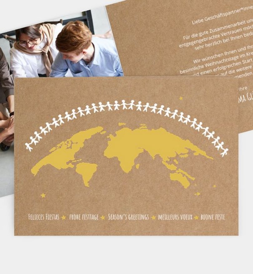 Weihnachtskarte Weihnachten geschäftlich One World · UNICEF