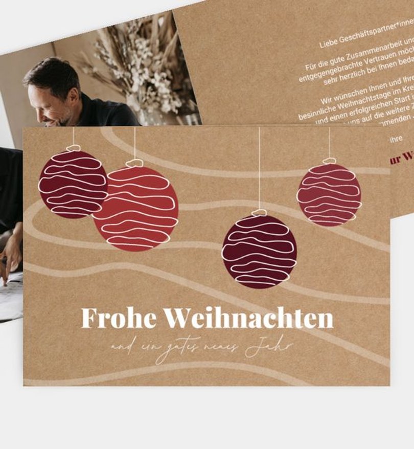 Weihnachtskarte Weihnachten geschäftlich Papier-Weihnachtskugeln · UNICEF
