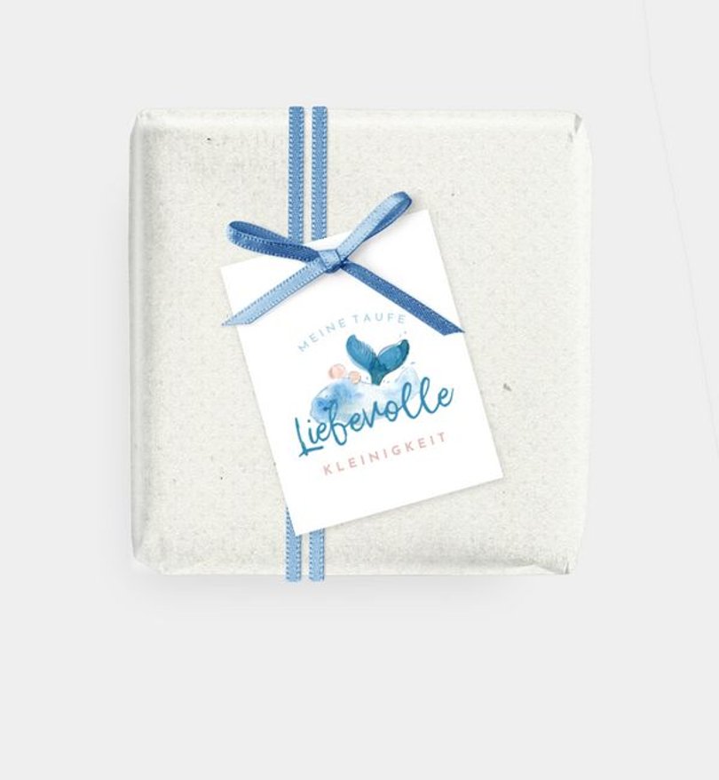 Geschenkanhänger Taufe Freudiger Fisch