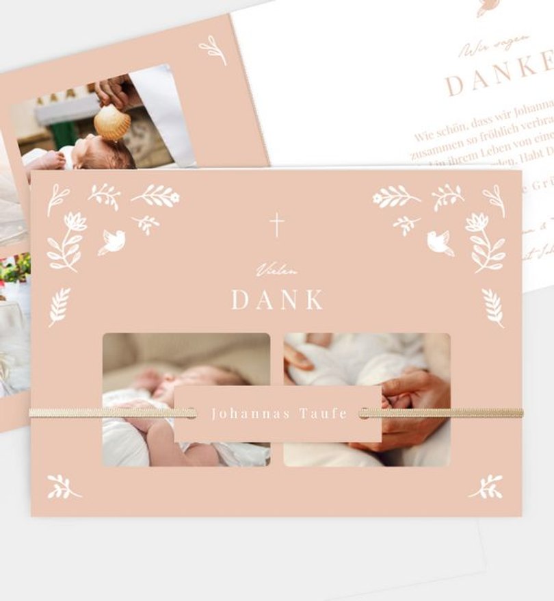 Dankeskarte Taufe Nature Blessing