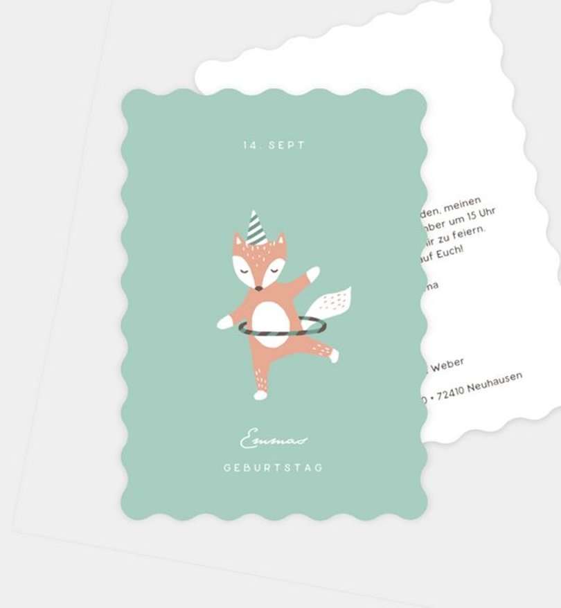 Einladungskarte Kindergeburtstag Cute Fox