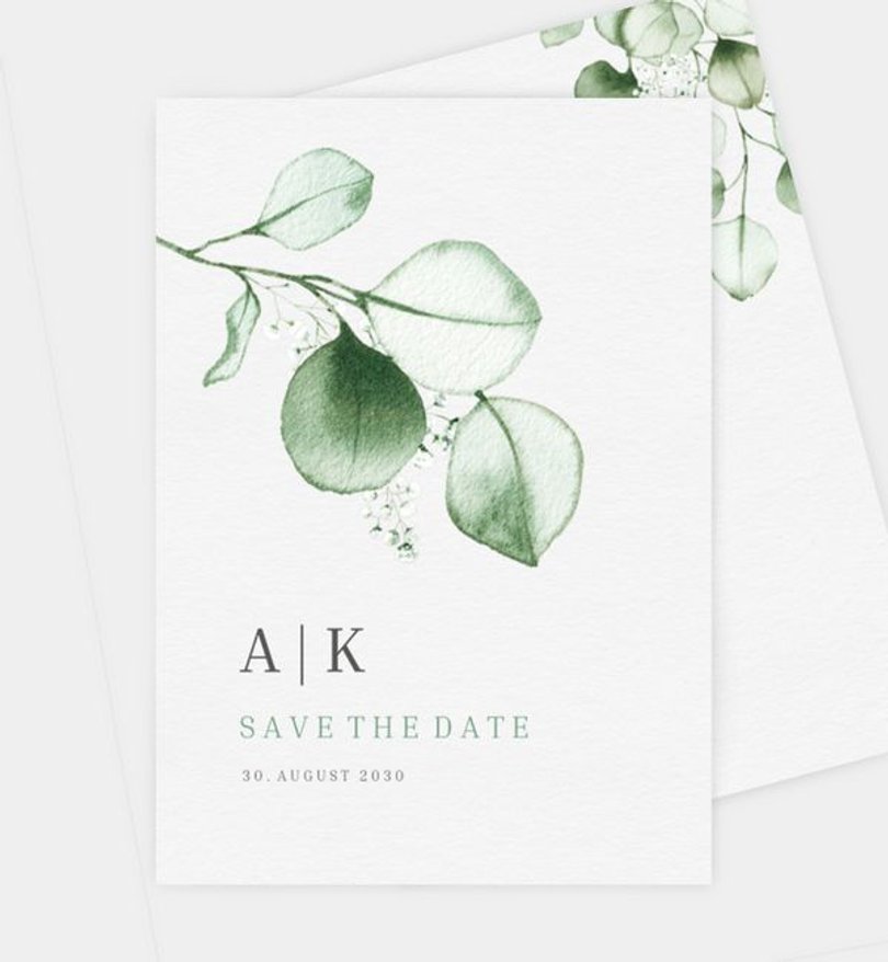 Save-The-Date Karte Hochzeit Sweet Eucalyptus
