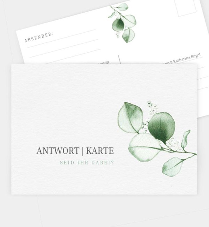 Antwortkarte Hochzeit Sweet Eucalyptus