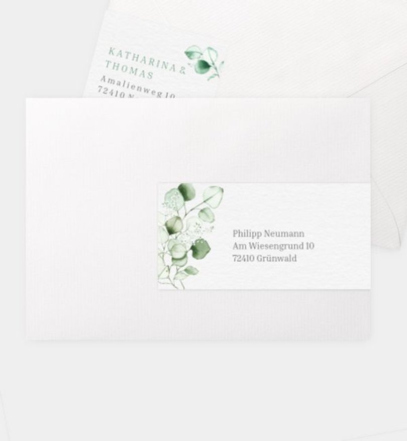 Adressaufkleber Hochzeit Sweet Eucalyptus