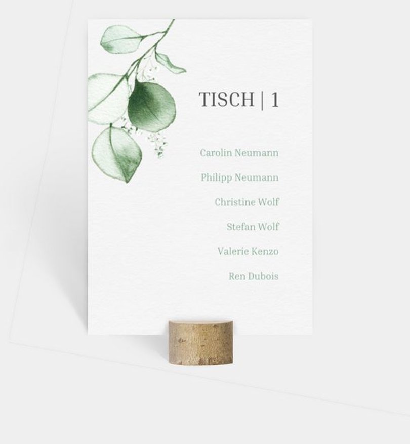 Gruppentischkarte Hochzeit Sweet Eucalyptus