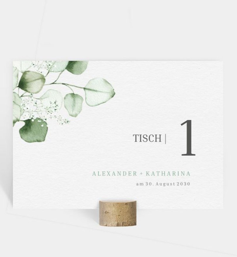 Tischnummer Hochzeit Sweet Eucalyptus
