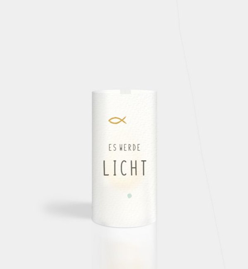 Windlichtkarte Taufe Holy Elements