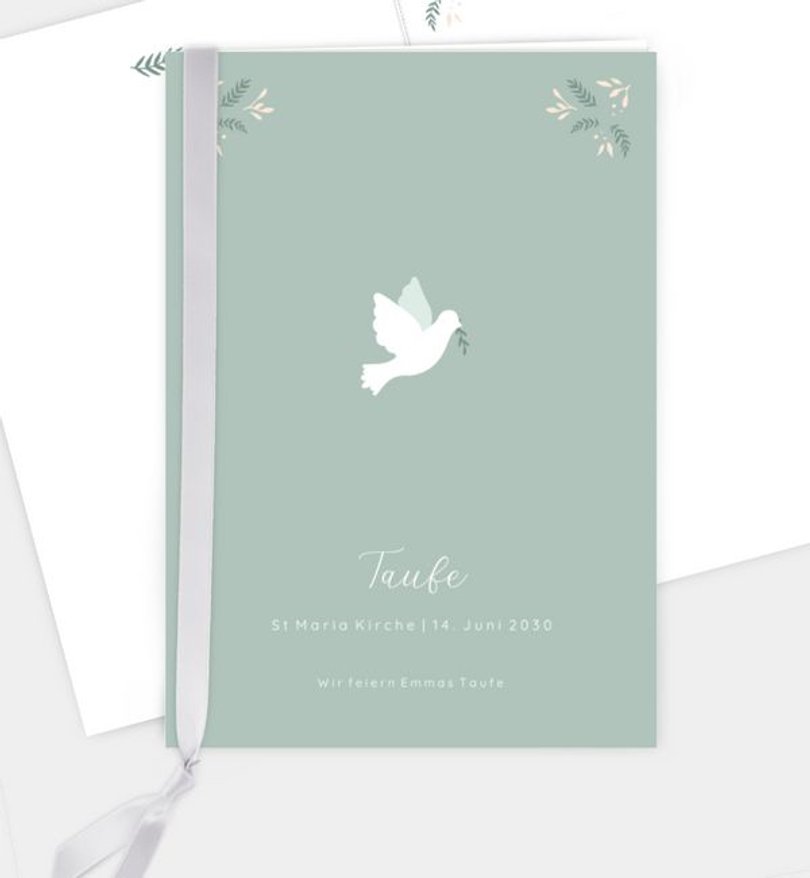 Kirchenheft Taufe flying bird
