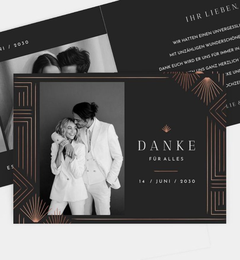 Dankeskarte Hochzeit Gatsby