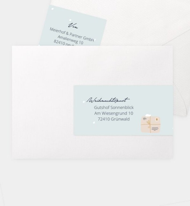 Adressaufkleber Geschäftlich Geschenkeschlitten