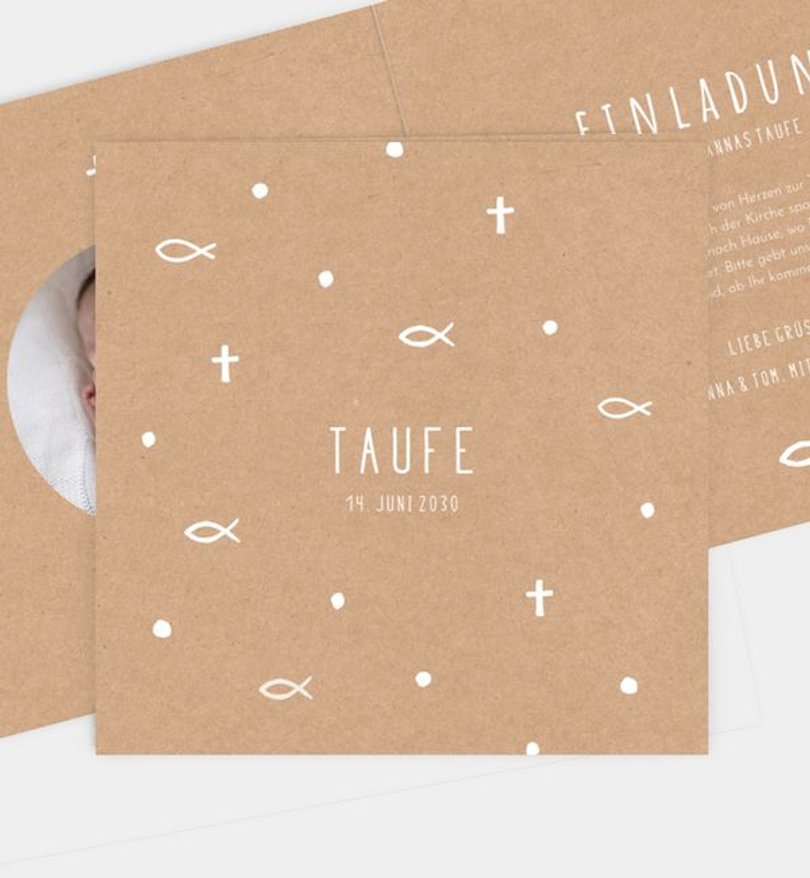 Einladungskarte Taufe Holy Elements - Crafty