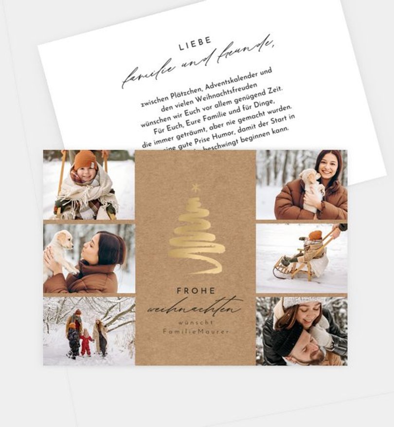 Weihnachtskarte Weihnachten/Privat Golden tree · Crafty