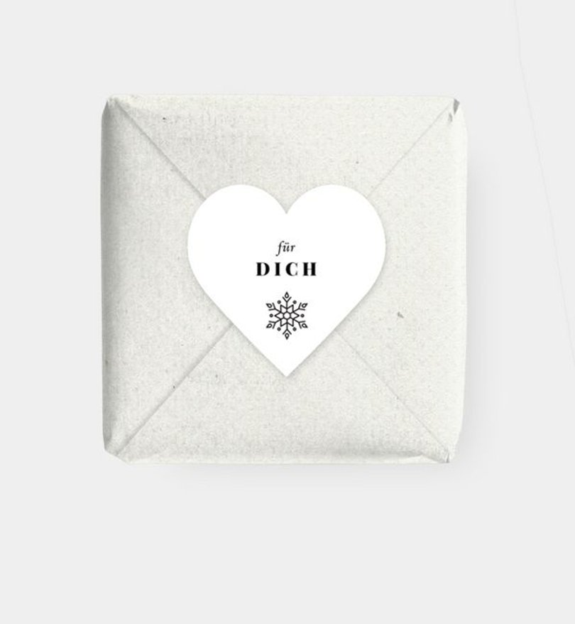 Geschenkaufkleber Weihnachten Schneegestöber