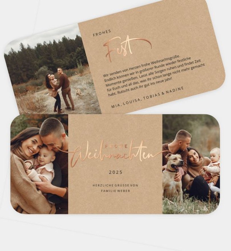 Weihnachtskarte Weihnachten/Privat Rose gold wishes