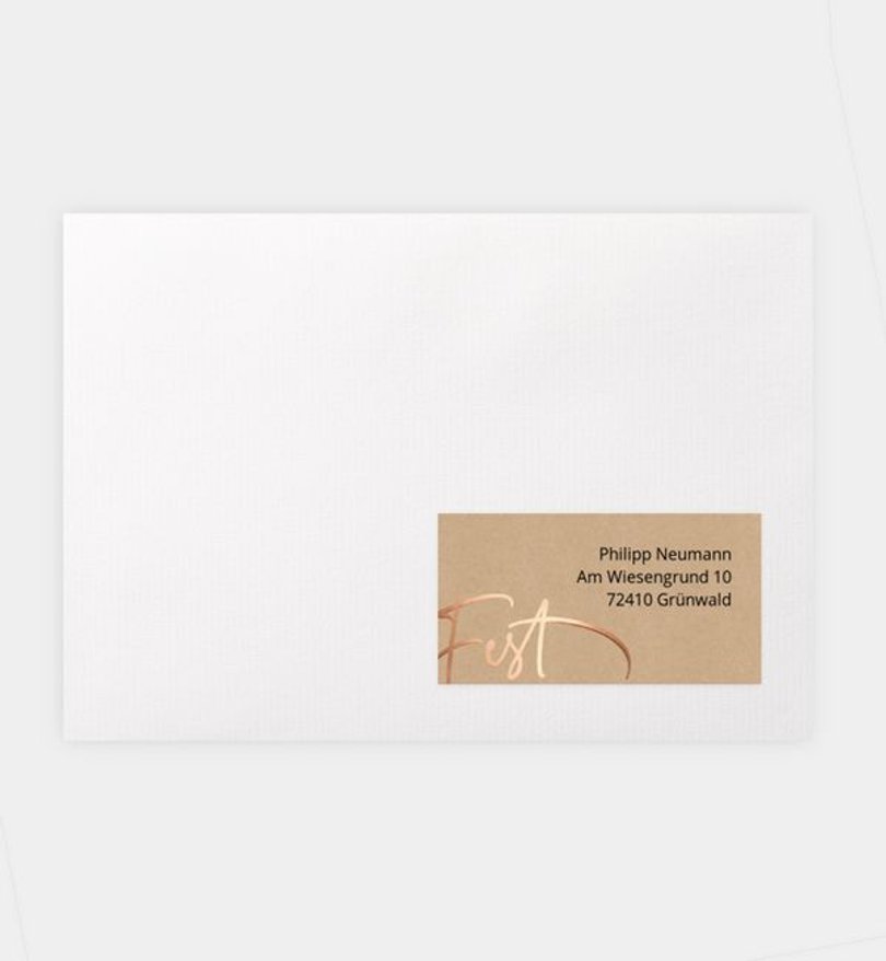Empfängeraufkleber Weihnachten Rose gold wishes