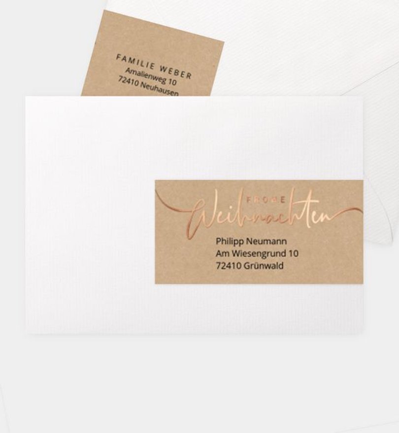 Adressaufkleber Weihnachten Rose gold wishes