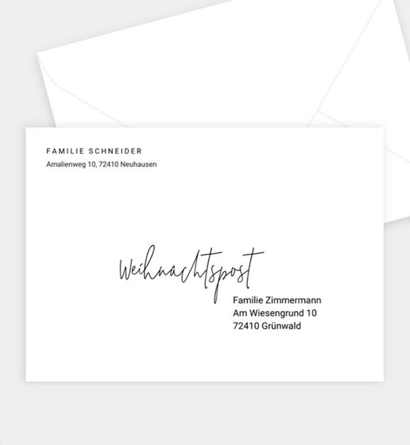 Briefumschlag Weihnachten Lovely Lettering
