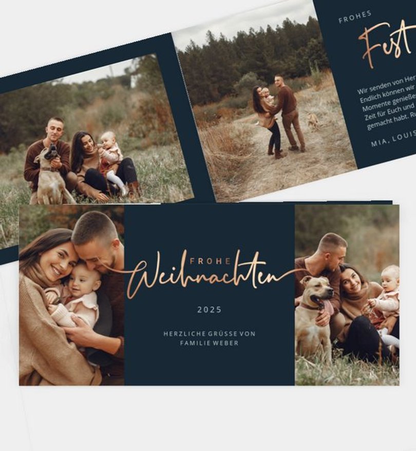 Weihnachtskarte Weihnachten/Privat Rose gold wishes