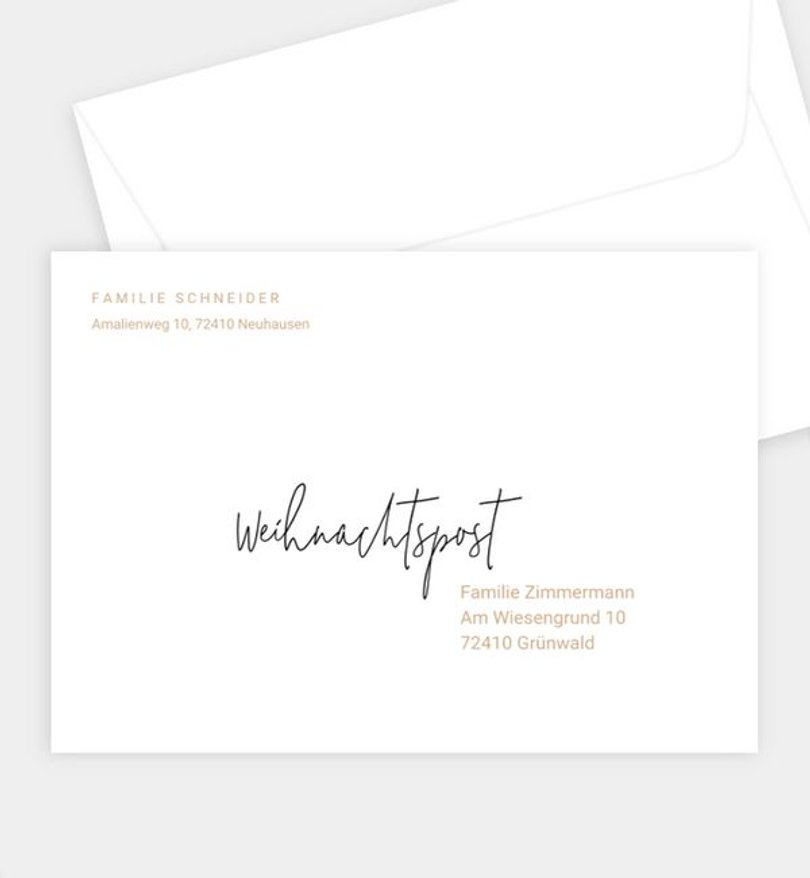 Briefumschlag Weihnachten Lovely Lettering