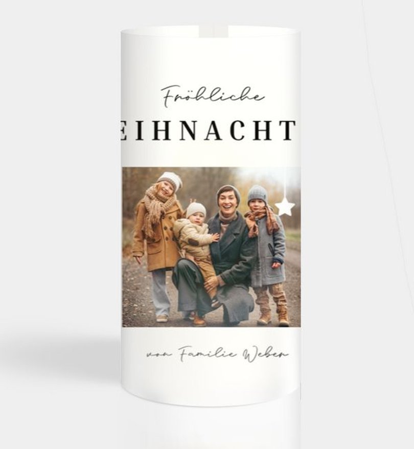Windlichtkarte Weihnachten Familienpost