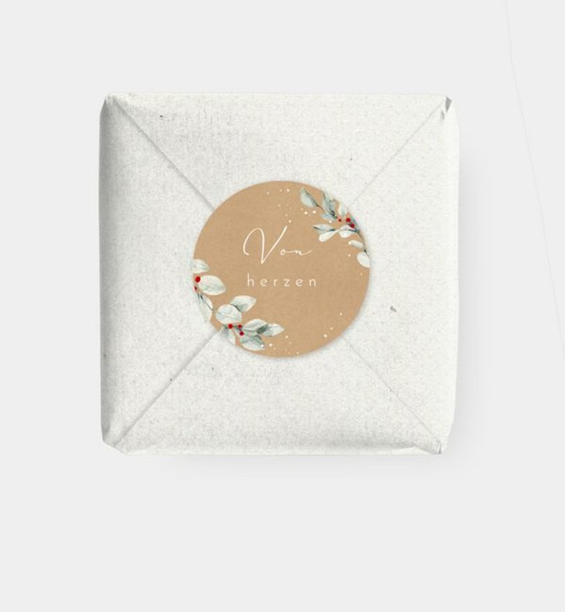 Geschenkaufkleber Weihnachten Weihnachtskranz