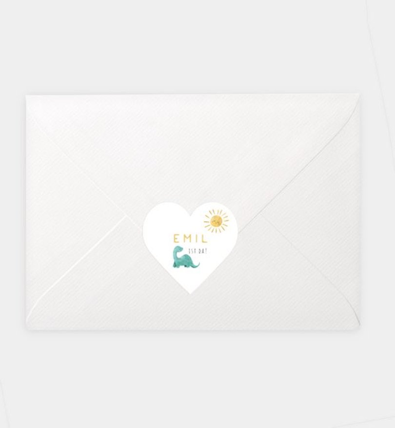 Siegelsticker Geburt Little Dino
