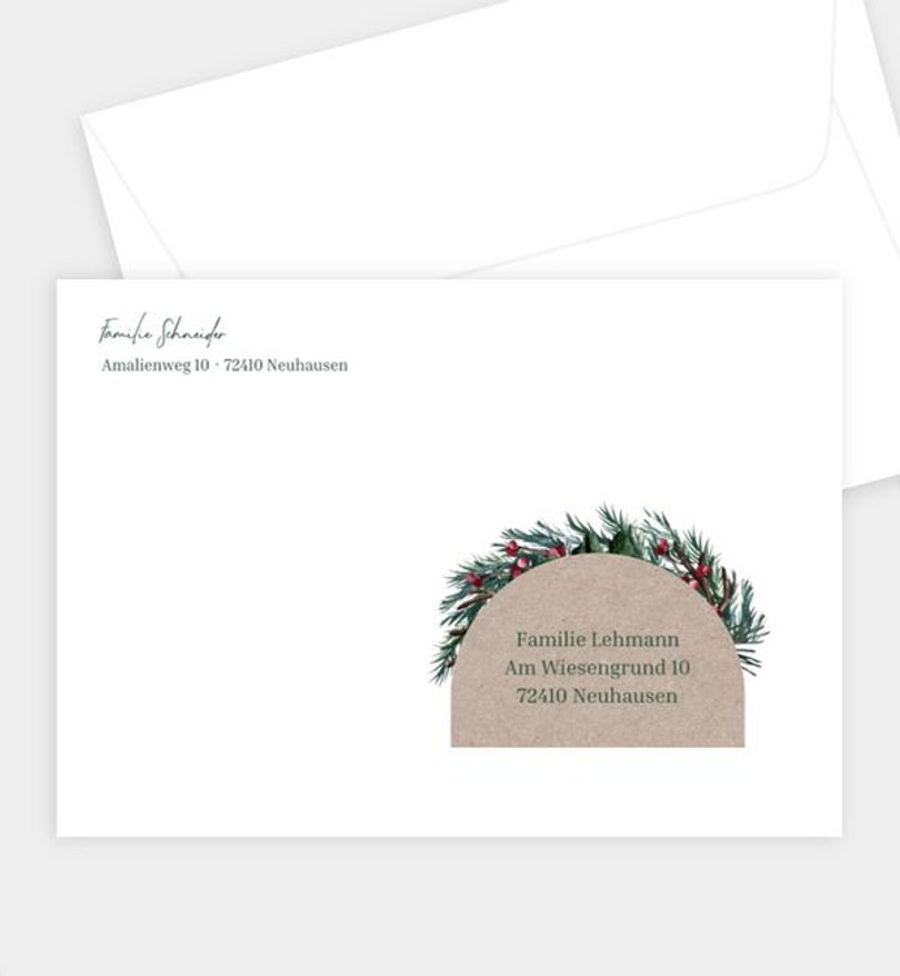 Briefumschlag Weihnachten Festive Archway · Vintage