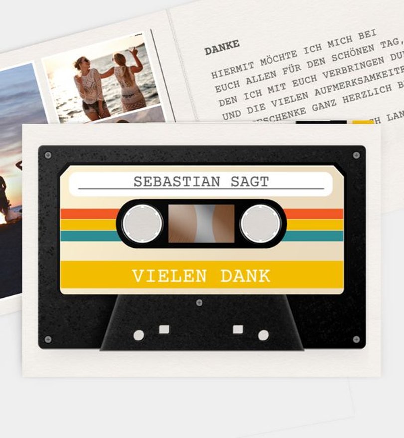 Dankeskarte Geburtstag Kassette
