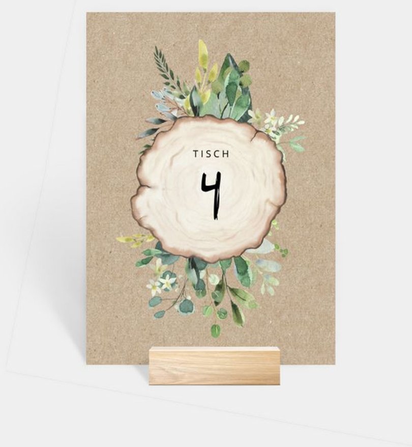Tischnummer Hochzeit Wooden Love