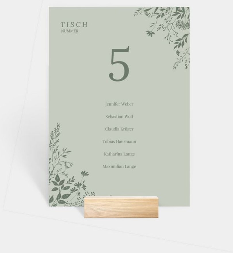 Gruppentischkarte Hochzeit Blooming Love