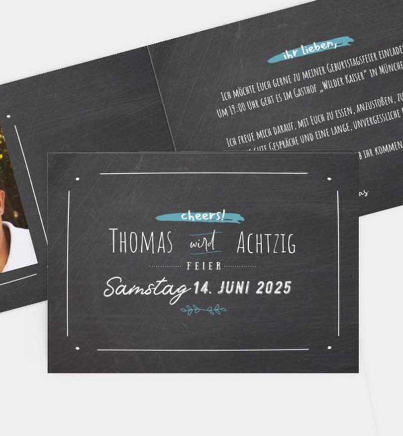 Einladungskarte Geburtstag Blackboard