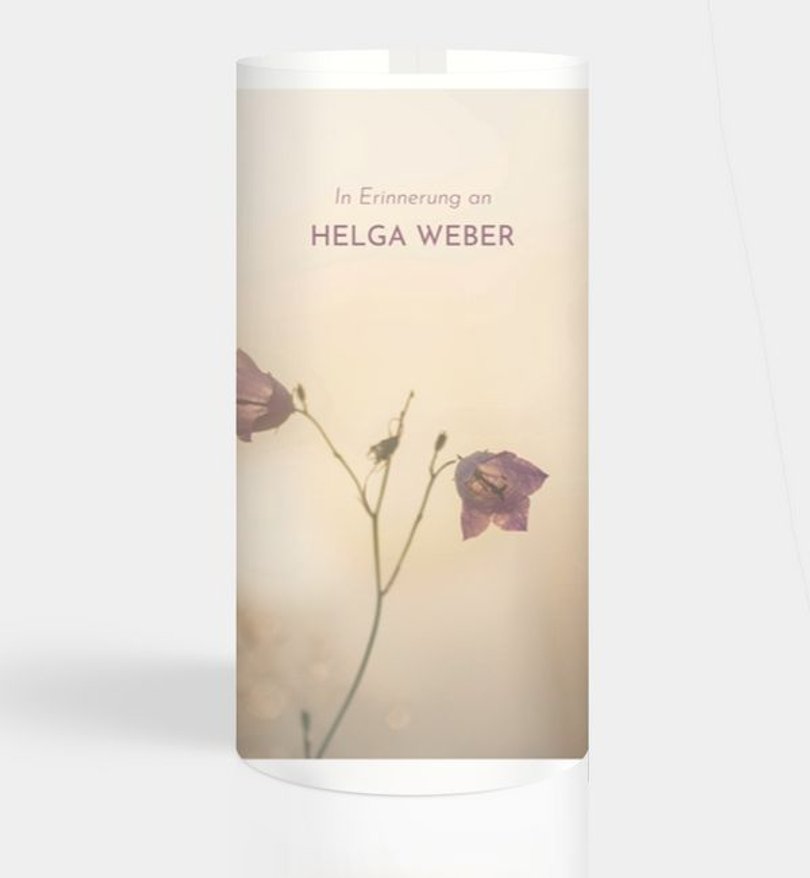 Windlichtkarte Trauer Peaceful Flower