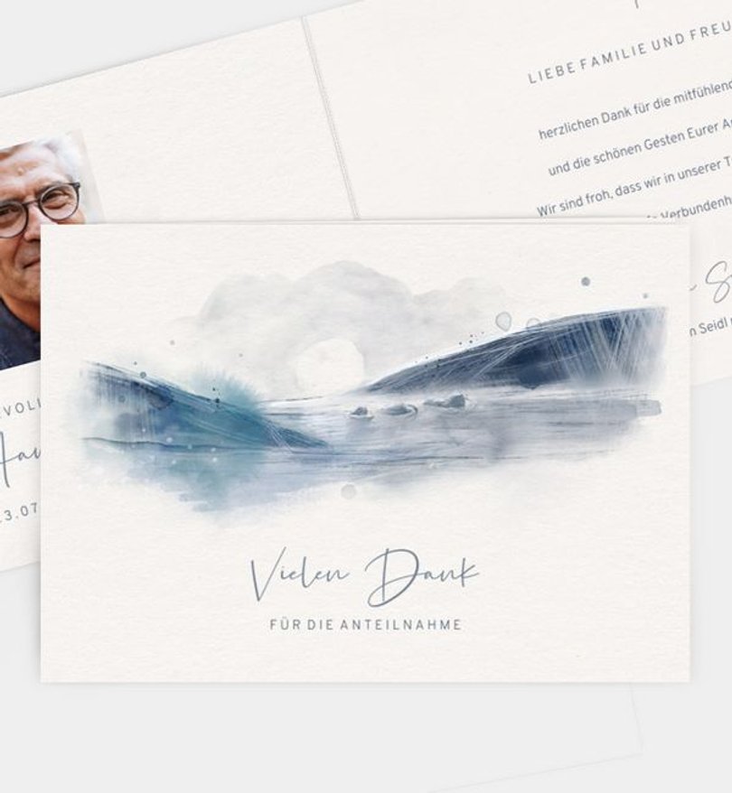 Dankeskarte Trauer Abstraktes Aquarell