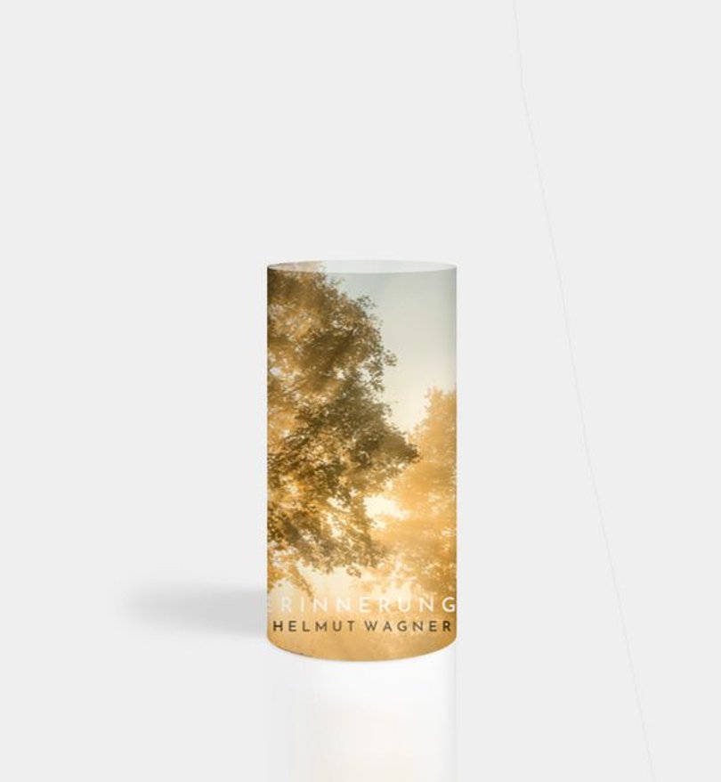 Windlichtkarte Trauer Abendhimmel · Waldnebel