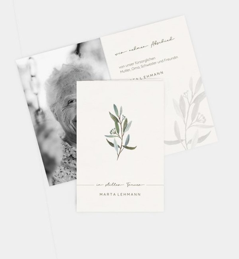 Sterbebilder Trauer Olive branch