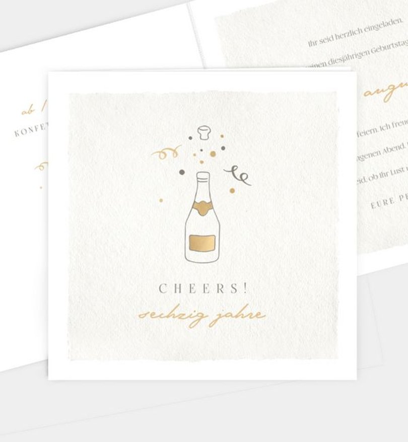 Einladungskarte Geburtstag Champagne