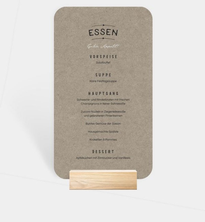 Menükarte Geburtstag Nostalgie · Crafty