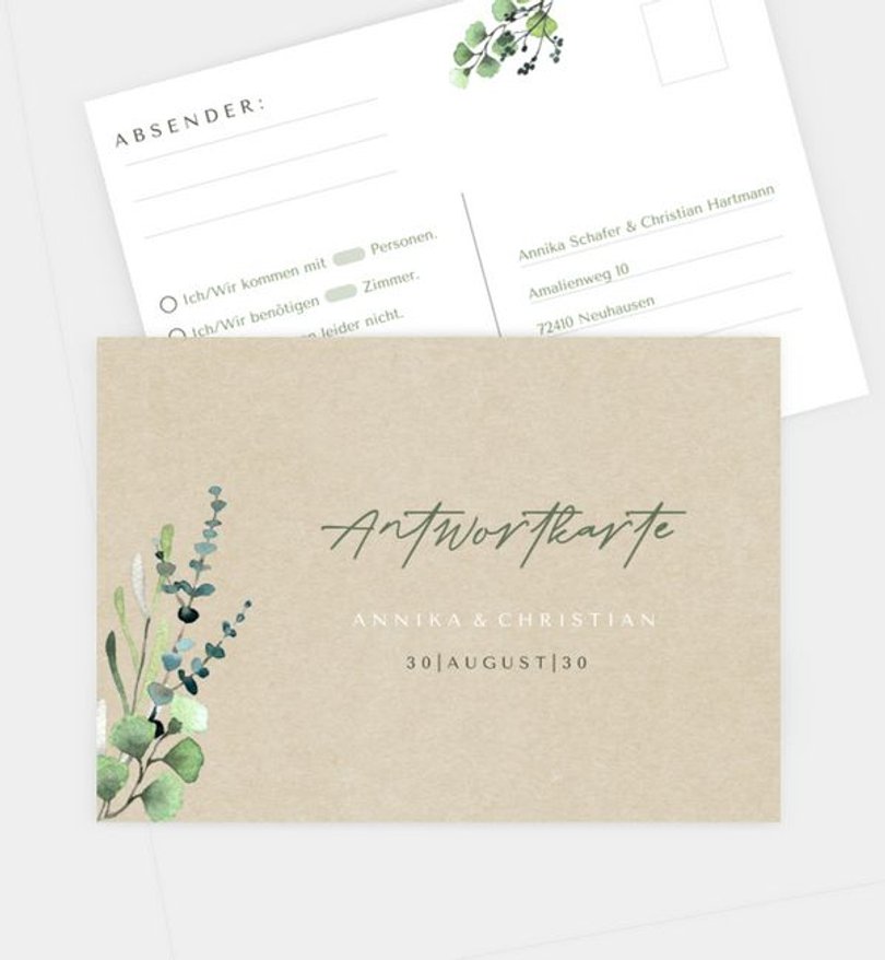 Antwortkarte Hochzeit Schönes Land