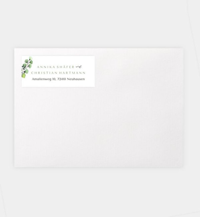 Absenderaufkleber Hochzeit Schönes Land