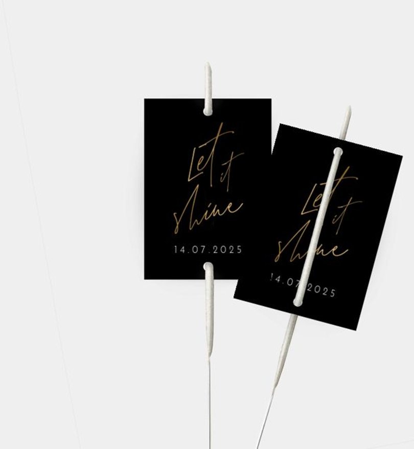 Wunderkerzenetikett Geburtstag Glam Look