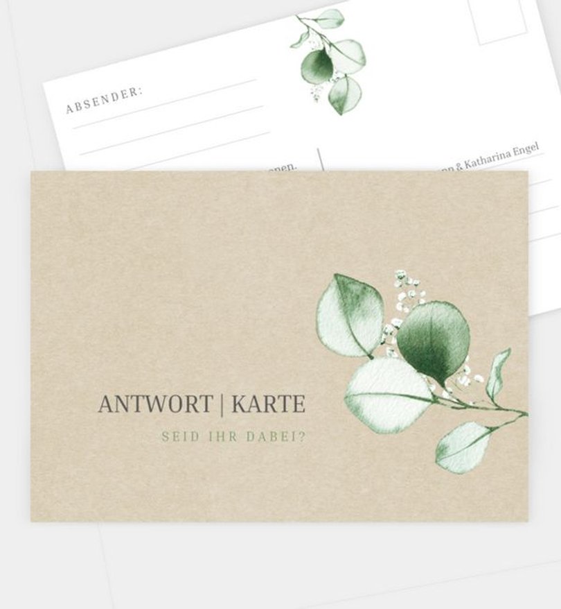 Antwortkarte Hochzeit Sweet Eucalyptus