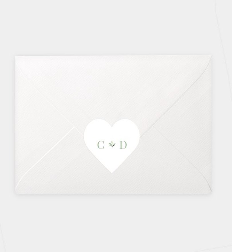 Siegelsticker Hochzeit Simple Green