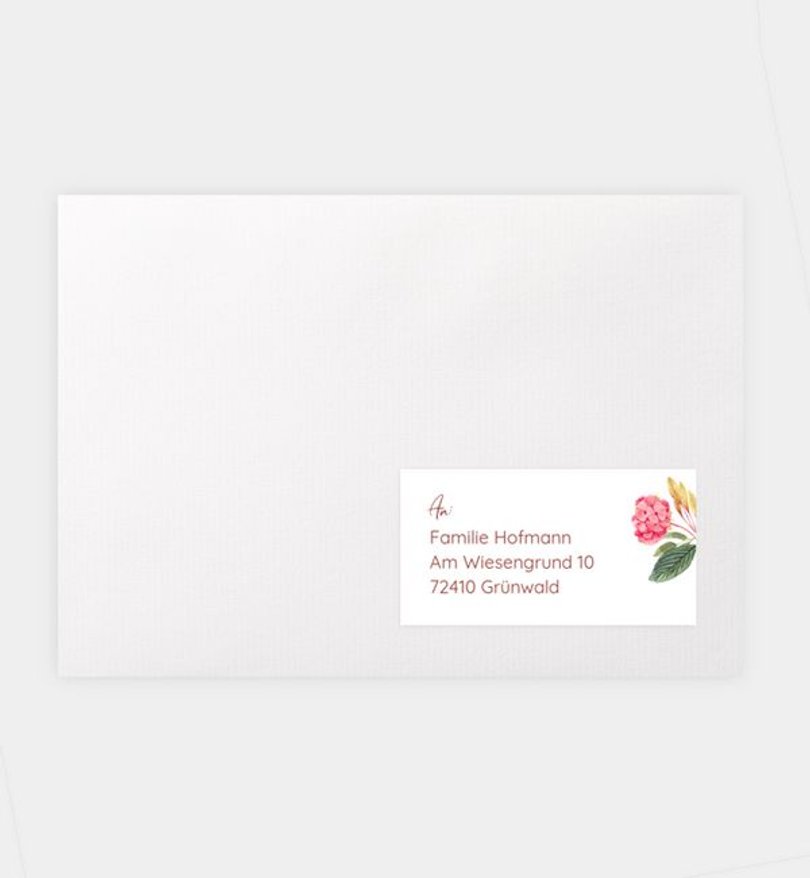 Empfängeraufkleber Hochzeit Vivid Florals
