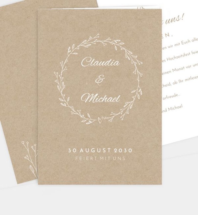 Einladungskarte Hochzeit Rustique Garden
