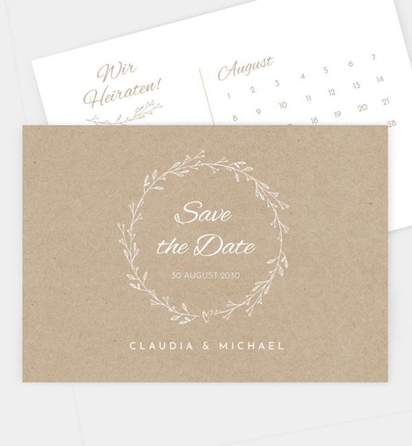 Save-The-Date Karte Hochzeit Rustique Garden