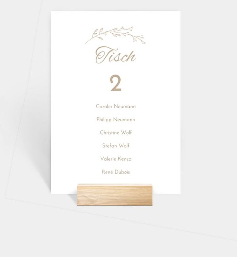 Gruppentischkarte Hochzeit Rustique Garden