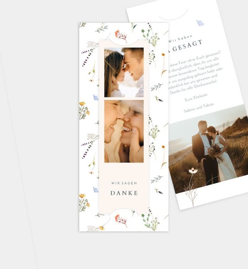 Dankeskarte Hochzeit Allover floral print