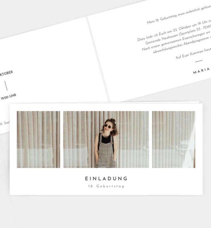 Einladungskarte Geburtstag Polaroid